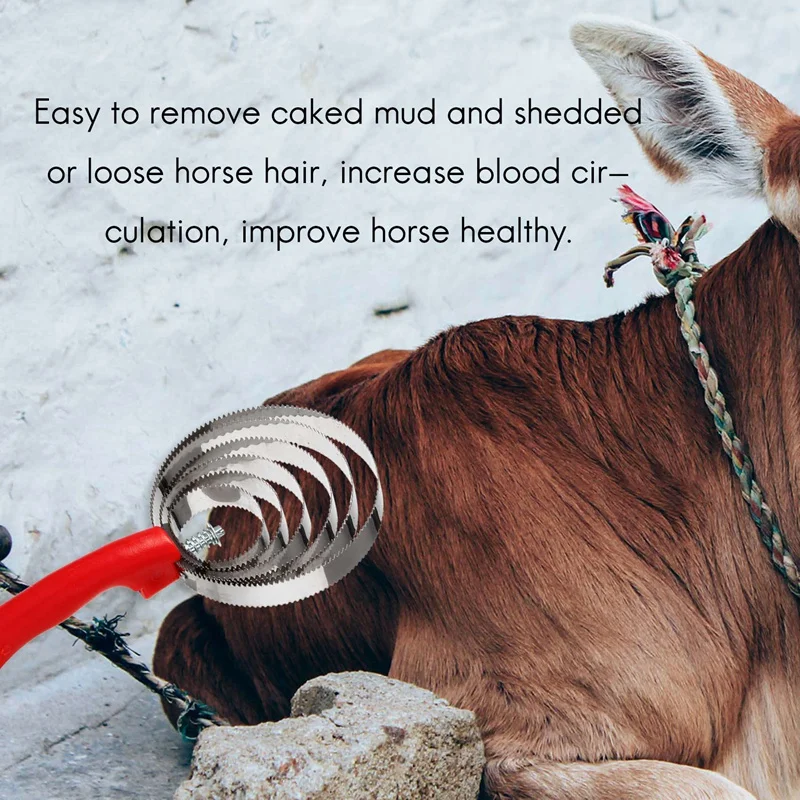 AAAC-artefacto para rascar el pelo de vaca, cepillo para picazón de ganado y ovejas, caballo, peine para quitar el pelo, caballo de acero inoxidable