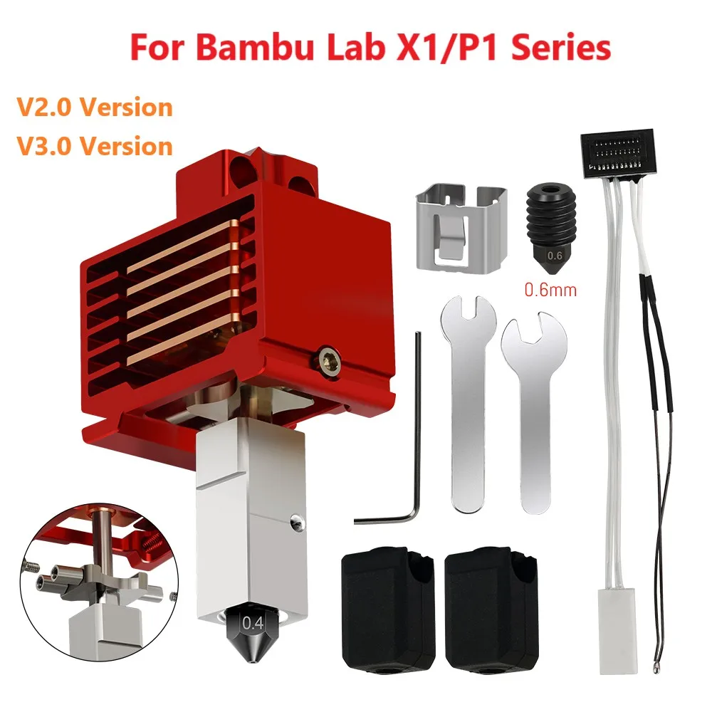 

Hotend For Bambu Lab P1P X1C P1S X1 V2.0 V3.0 Upgrade Hot end Print Head 3D printing parts for bambulab
