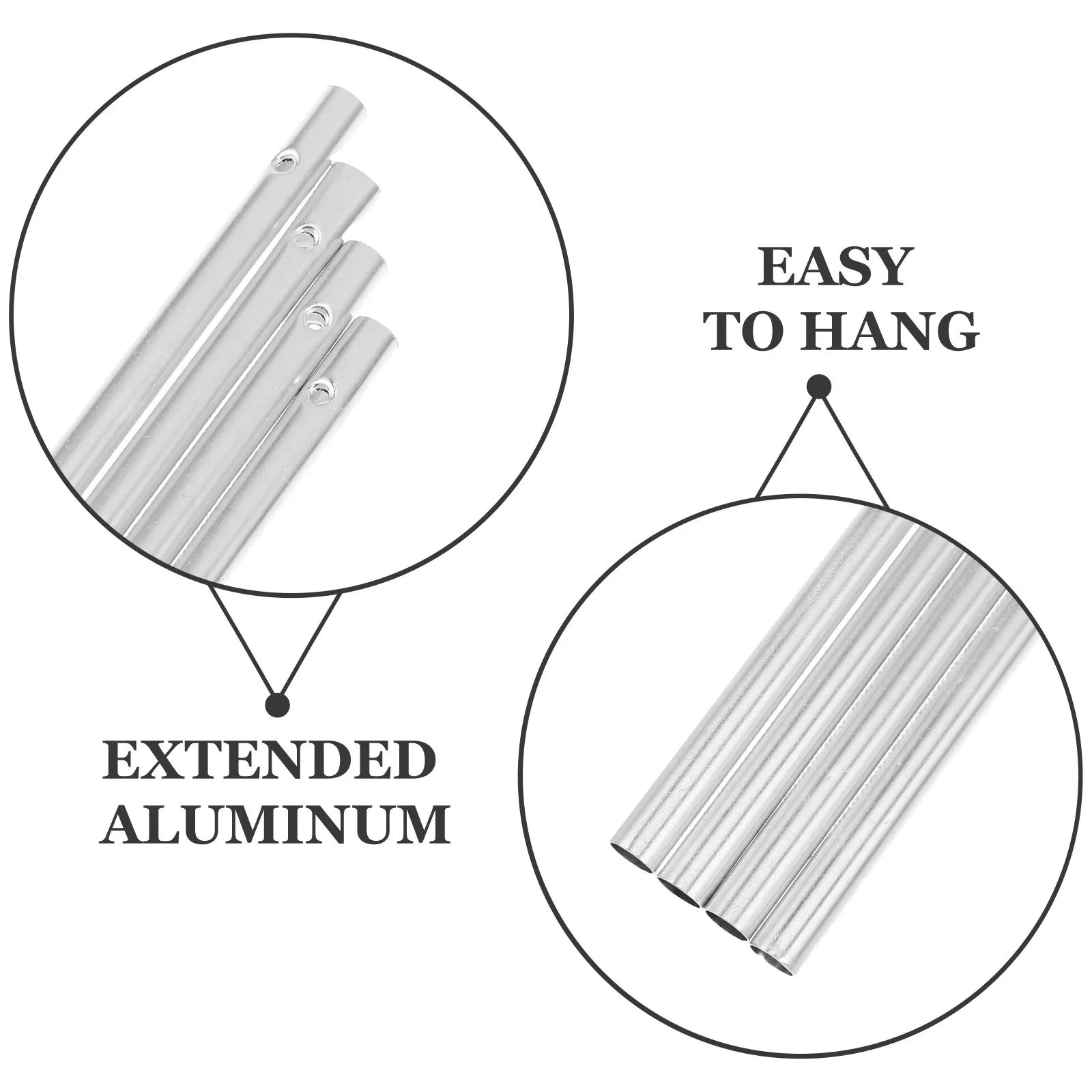16pcs Aluminum Wind Chimes Tubes for Outdoor Garden Hanging Decoration – DIY Craft & Repair Kit
