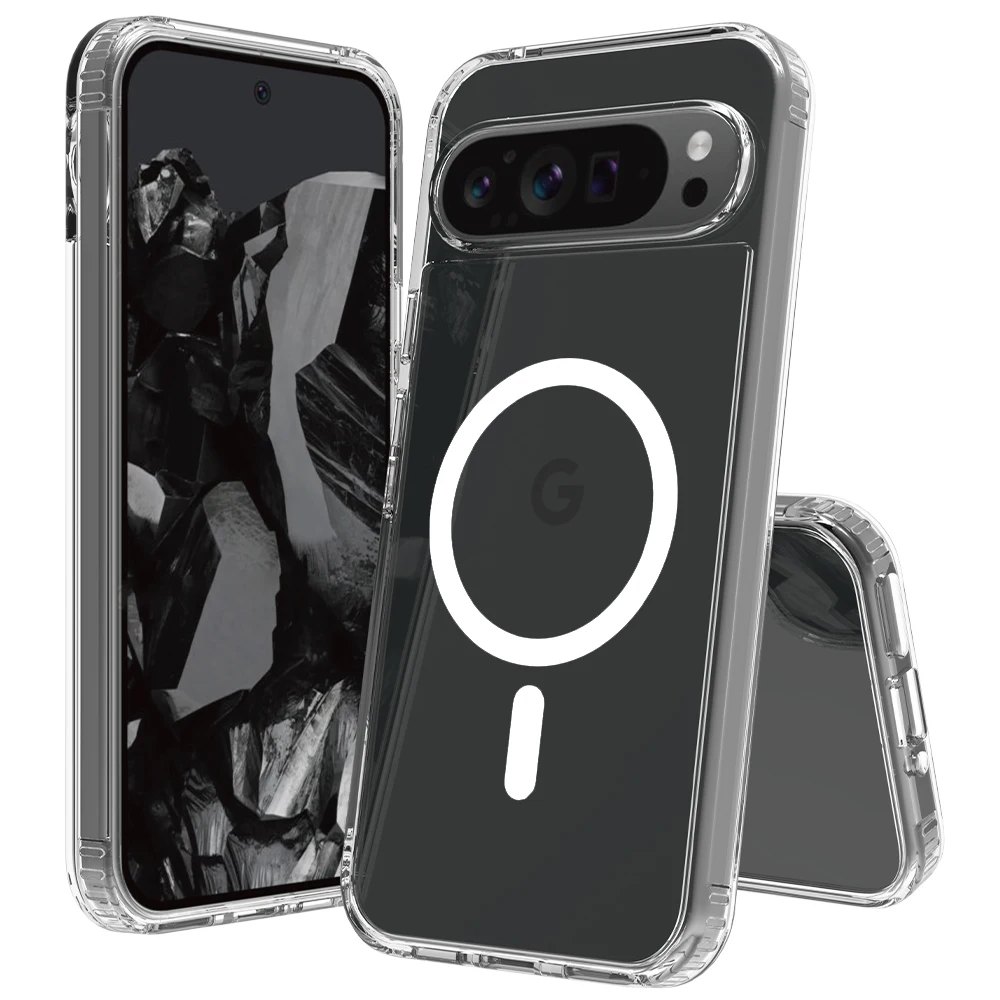Funda de teléfono con carga inalámbrica magnética fuerte transparente HD para Google Pixel 10 9Pro XL 9A TPU cubierta protectora transparente a prueba de golpes