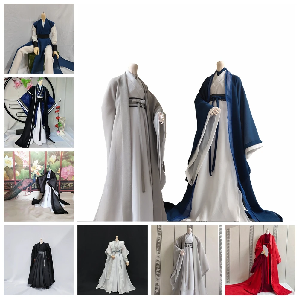 customize 1/6 Men Robe Dress Hanfu Chinese Ancient Outfit ConstumeTradition   SUit clothing Model for 12inch Action Figure Toy