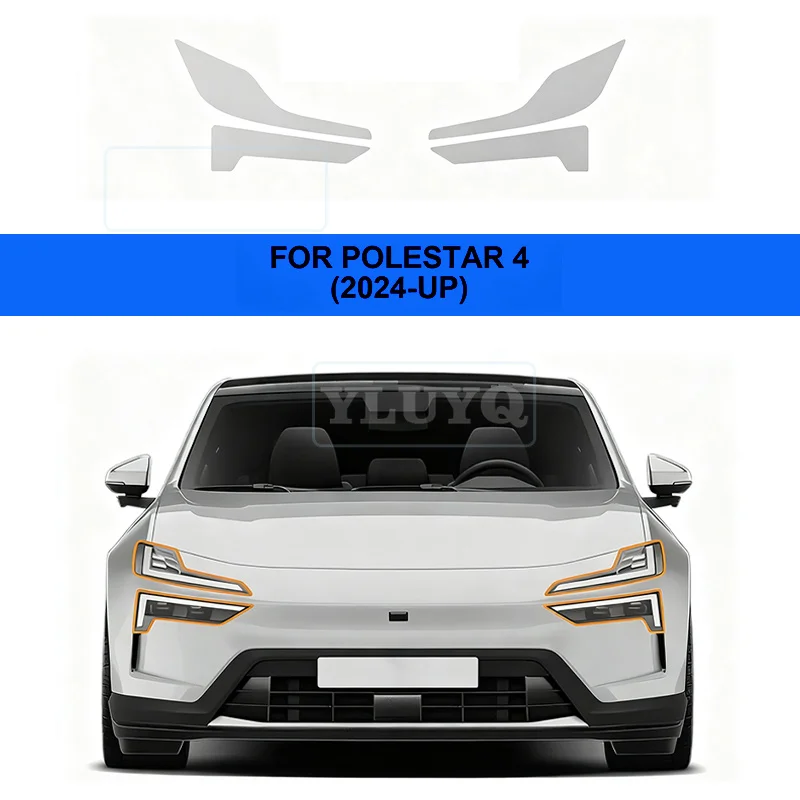 

For Polestar 4 2024 2025 Headlight A B Pillars Anti-Scratch Protective TPU Car Sticker Paint Protection Film PPF Transparent
