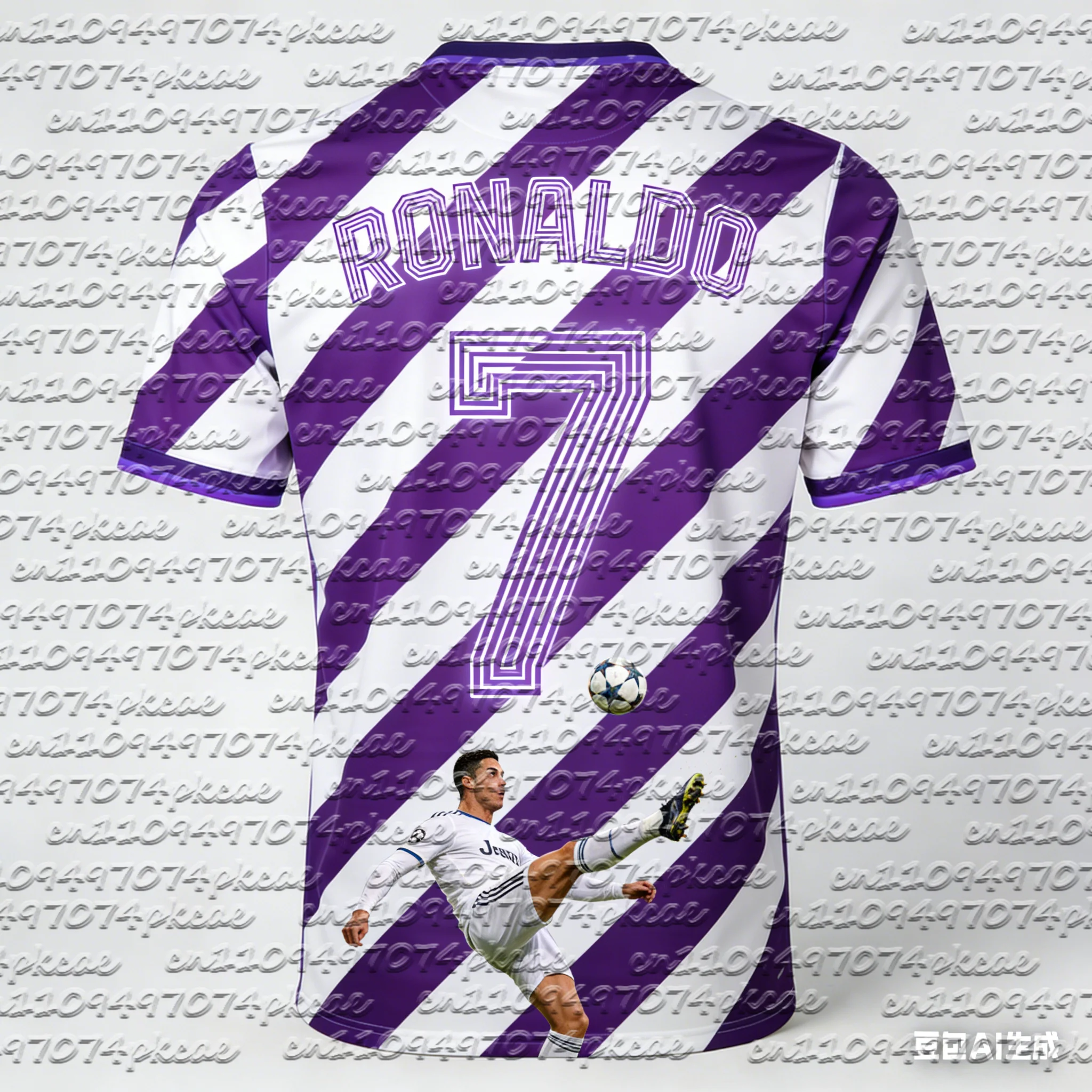 

Ronaldo Skill Portrait Jersey Stripe Lightweight Breathable Quick-Dry Summer Match Streetwear Unisex Fans Short-Sleeved Fan Gift