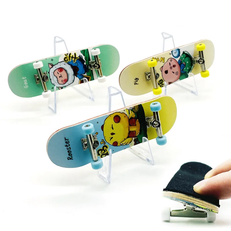 Mini Zodiac Finger Skateboard modelli di cartoni animati tastiera novità giocattoli ragazzi hobby giocattoli sensoriali antistress regali per bambini