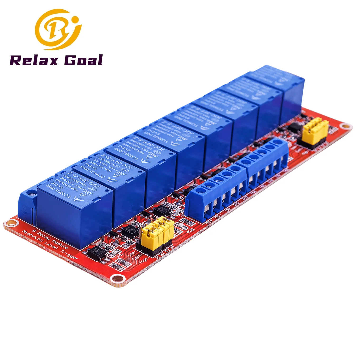 Relay Module 8 Channel 5V 12V 24V Board Shield With Optocoupler Isolation Support High and Low Level Trigger for Rasp Pi Arduino