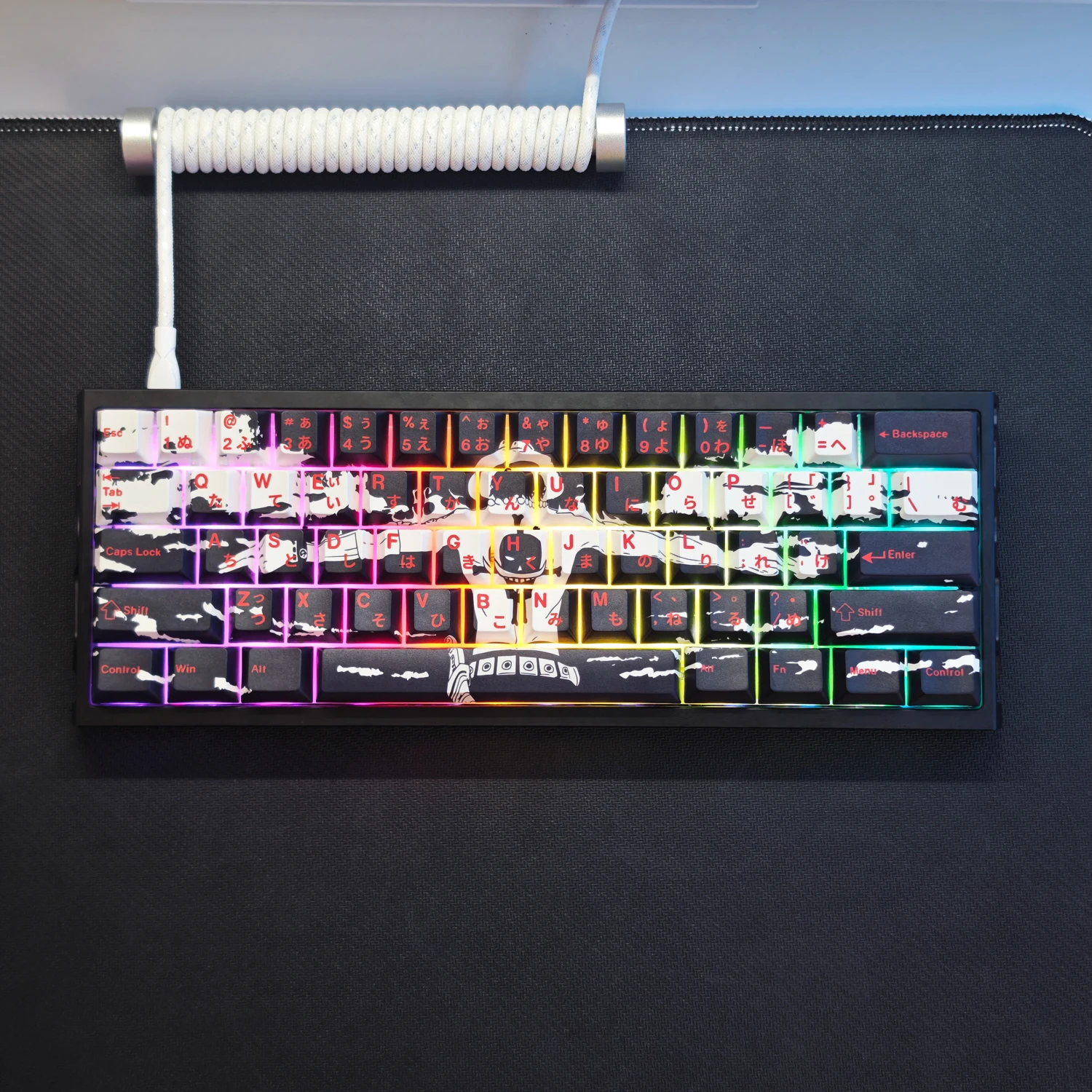 73 Keys Ace Keycaps Chreey Height PBT Engraving 2d Animation Game Custom Key Caps for Mechanical Keyboards Wooting 60 65 67 68