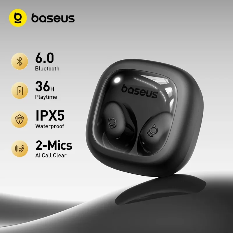 Image of Baseus Bass WM02s Kabellose Ohrhörer Bluetooth 6.0 TWS Kopfhörer Mini und kompakt Angenehmes Tragegefühl, 36 Stunden lange Akkulaufzeit IPX5