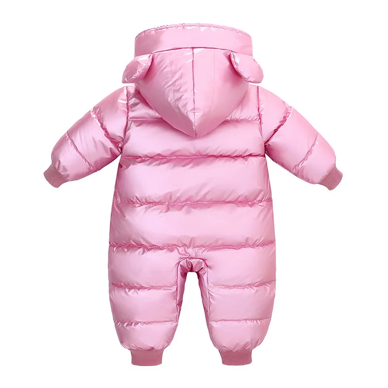 

New born Baby Romper -30 Boy Clothes Winter Plus velvet warm Snowsuit Overall Children Girl Jumpsuit Infant Hooded coat clothing