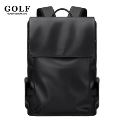 GOLF PU Leather Backpack for Men High Quality 15.6 Inch Laptop Large Capacity Travel Classic Backpacks Bags Versatile Waterproof