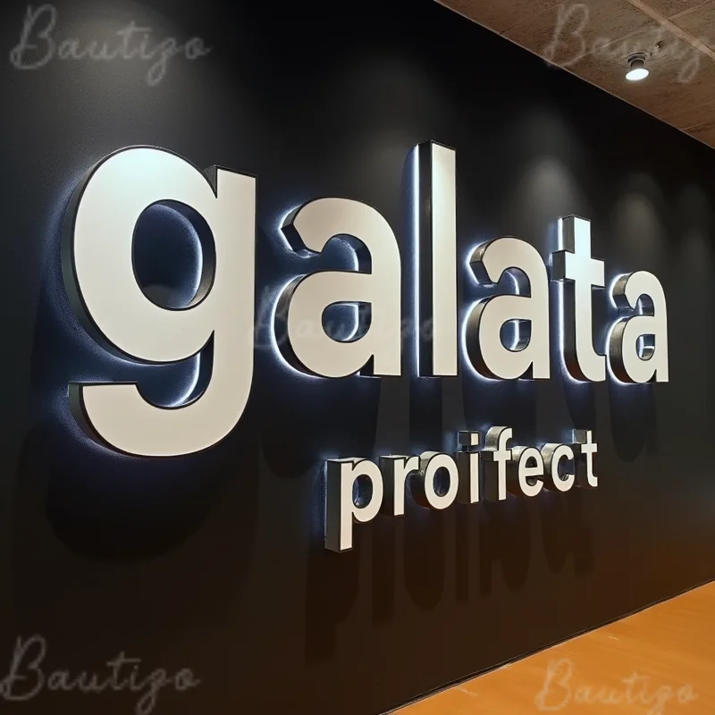 

Custom Made 3D LED Backlit Business Sign Metal Letters For Storefront Outdoor Waterproof Illuminated Light Up Advertising Sign