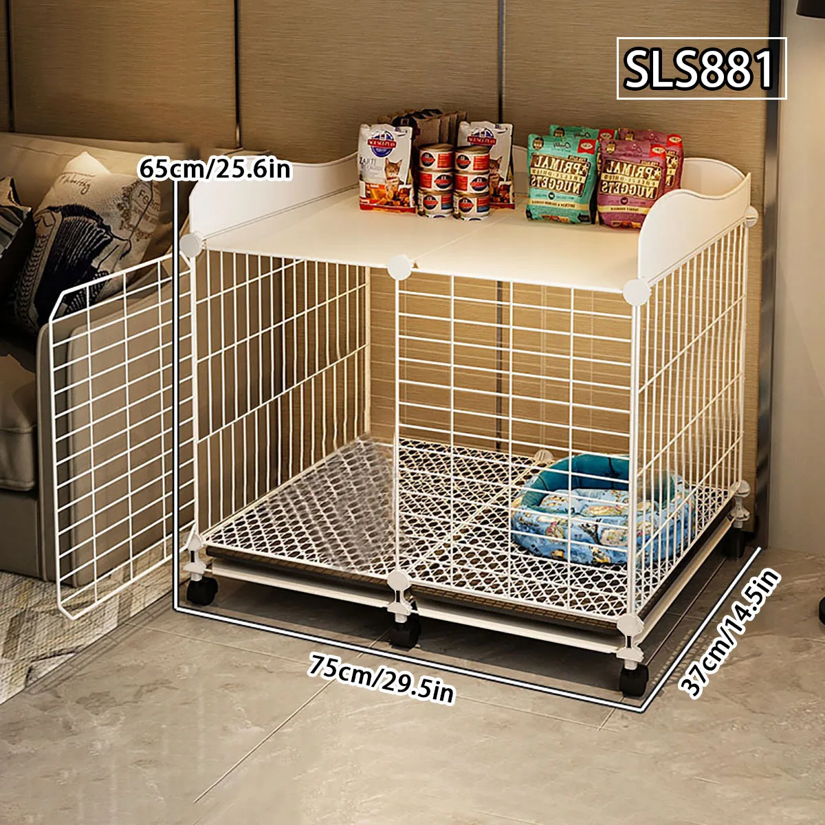 Hundekäfig für kleine Hunde wie Teddy, Bichon, Katzen, Kaninchen, auslaufsicher, Hundehütte für den Innenbereich mit integrierter Toilette, Hundehütte