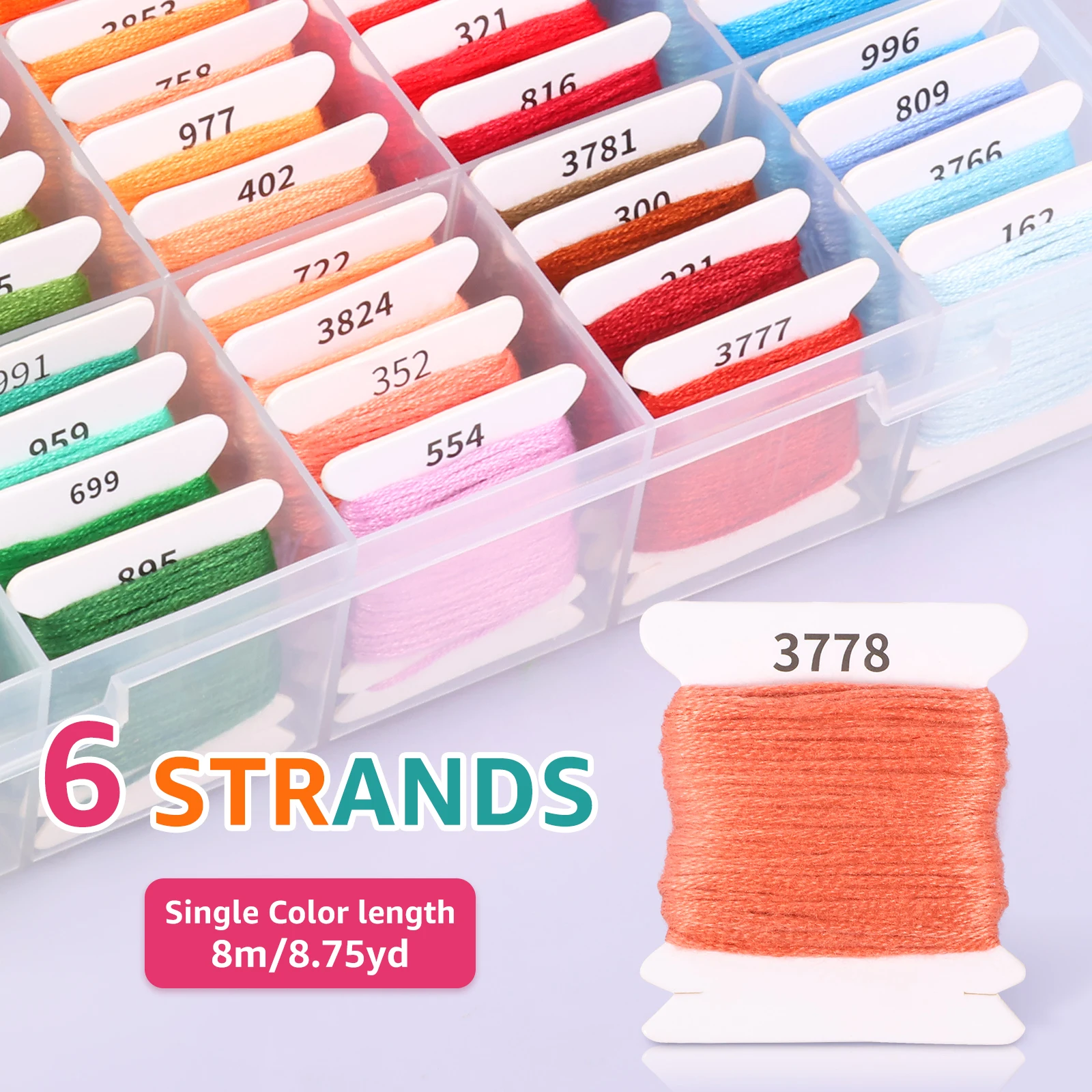 8m 100 Colors Embroidery Floss Kit DIY Friendship Bracelet String Kit Versatile Cross Stitch Sewing Thread with DMC Color Coding