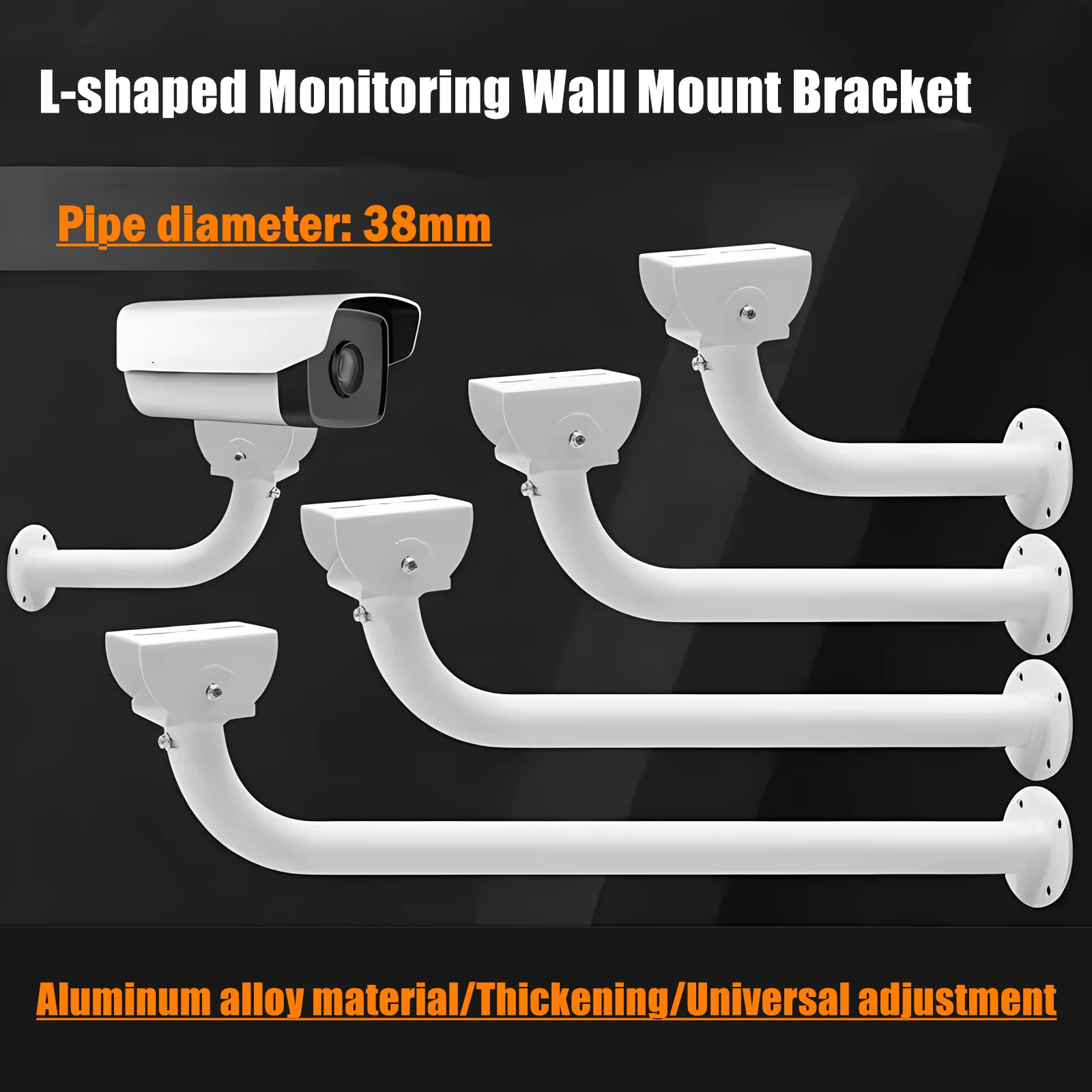 L-Shaped Duckbill Aluminum Alloy Surveillance CCTV Camera Stand Extended Wall Mount Long Bracket 17cm 25cm 30cm 40cm 50cm 60cm