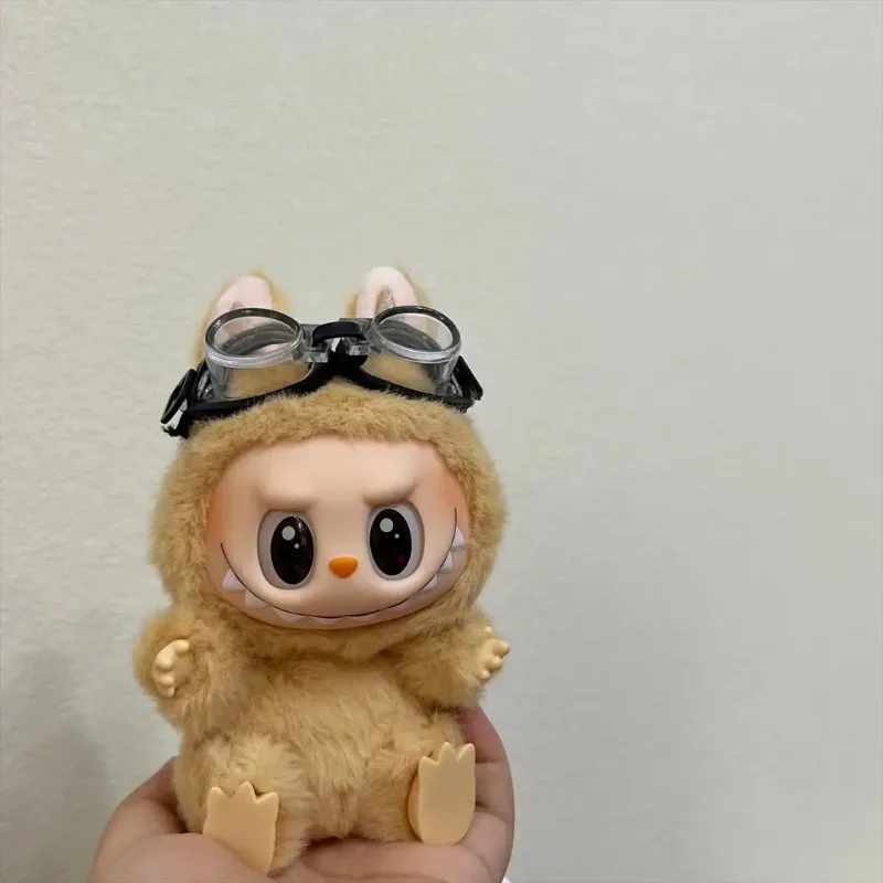 

For 17cm Labubu 6.5cm Transparent Plastic Glasses for 1/8 1/6 1/3 1/4 BJD for Labubu MSD SD Plush for EXO Doll Sunglasses