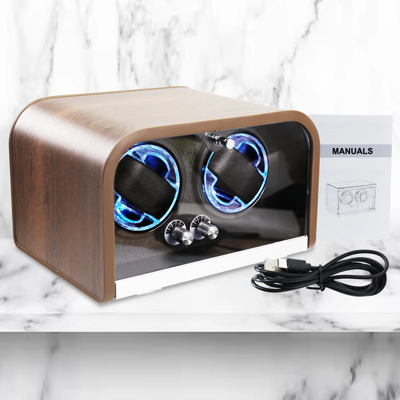 Watch Rewinder Box - Ultra Quiet (~ 10dB) with Smart Stop, 4 Modes, Type C and Battery Powered