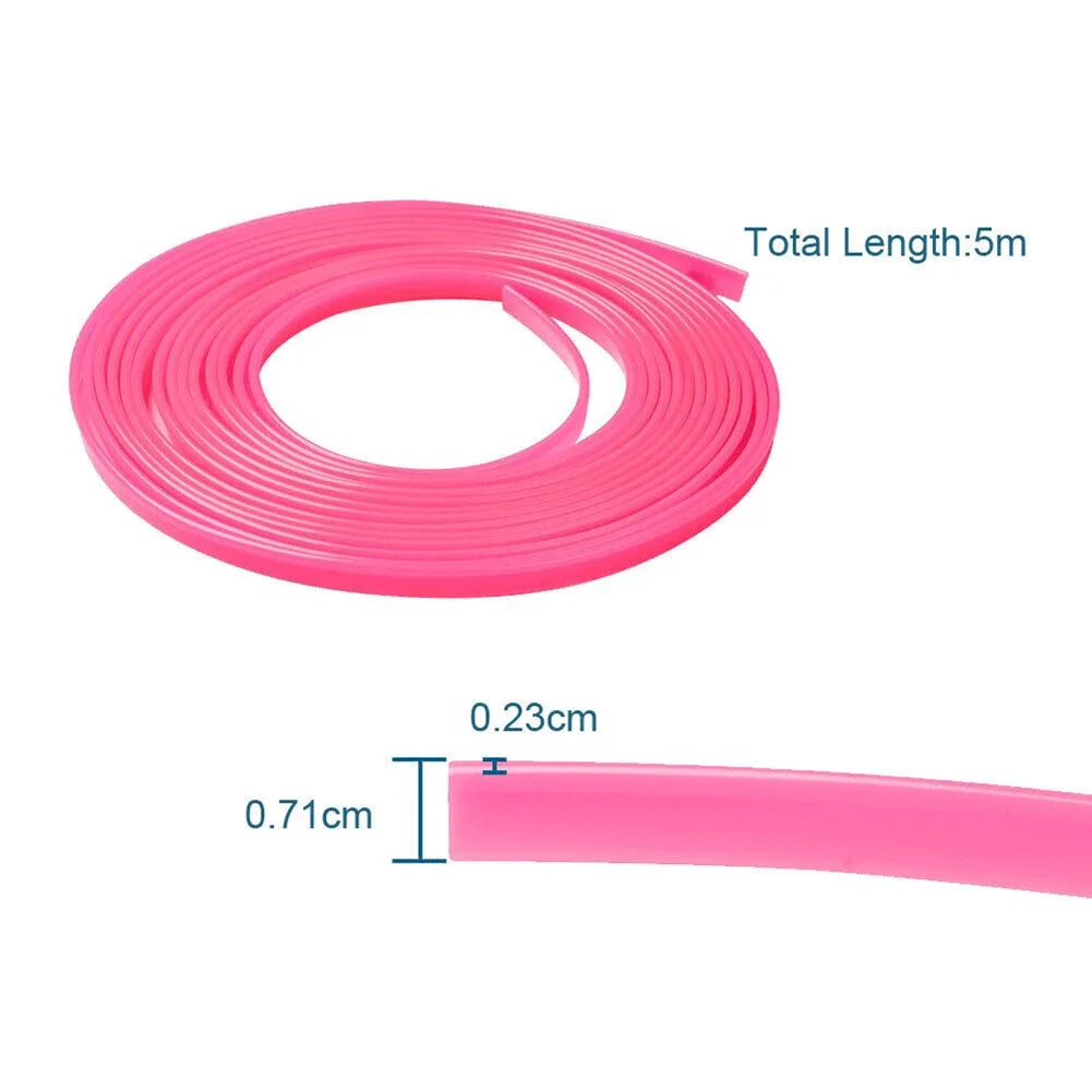 5M Car Moulding Decoration Flexible Strips Car Interior Accessories Pink Point Edge Gap Door Panel Molding Line Trims