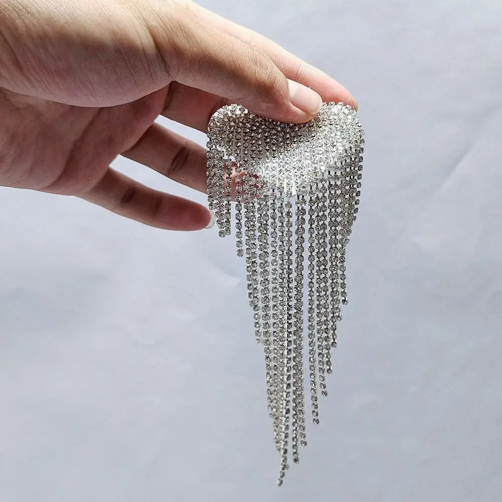 Retro Heart Beaded Tassels Shoulder Strap Epaulettes Stage Sew on Clothes Applique Punk Shoulder Patches Appliques Accessories