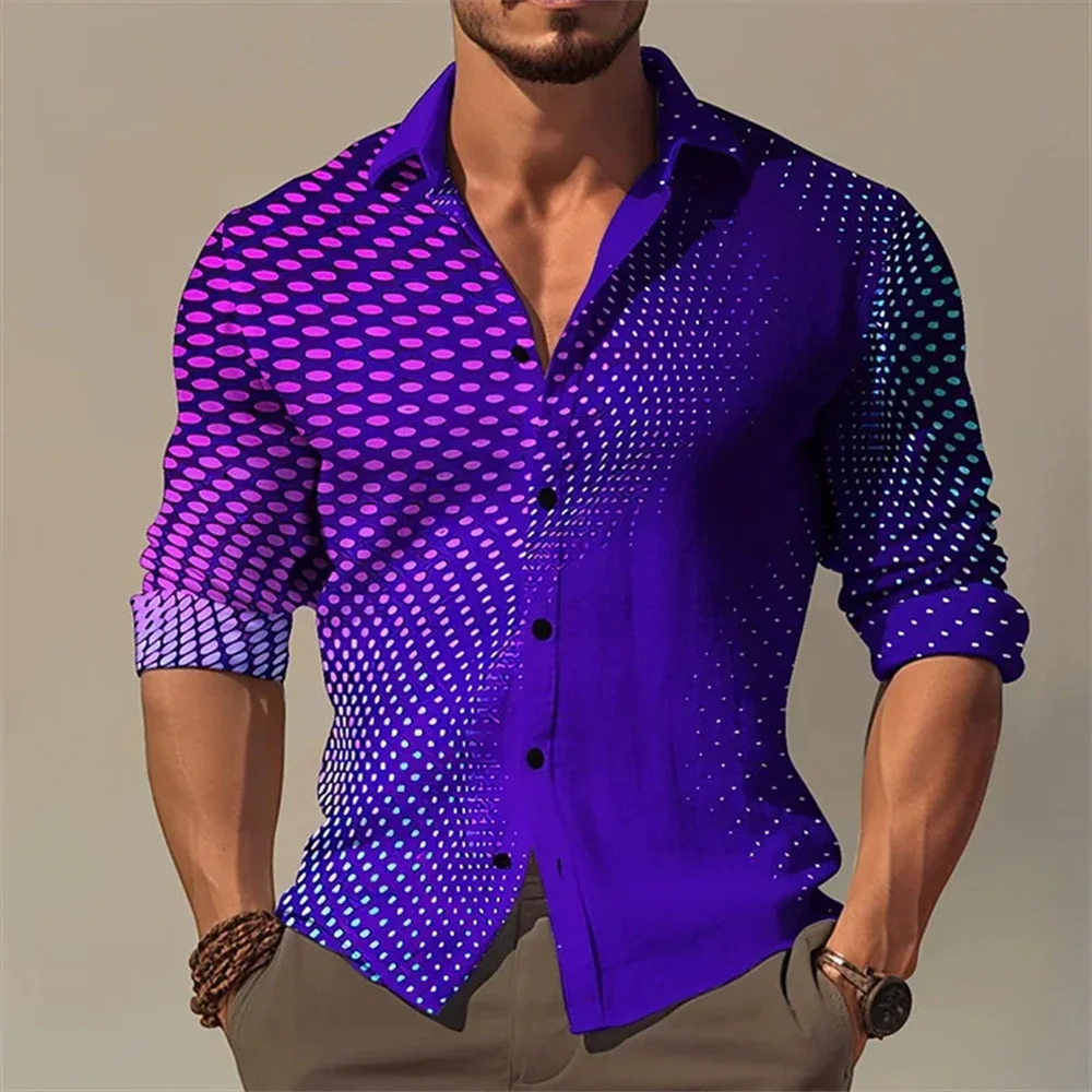 

2024 New Senior Designer Design Men's Button Checkered Shirt Long sleeved Lapel Soft and Comfortable XS-6XL