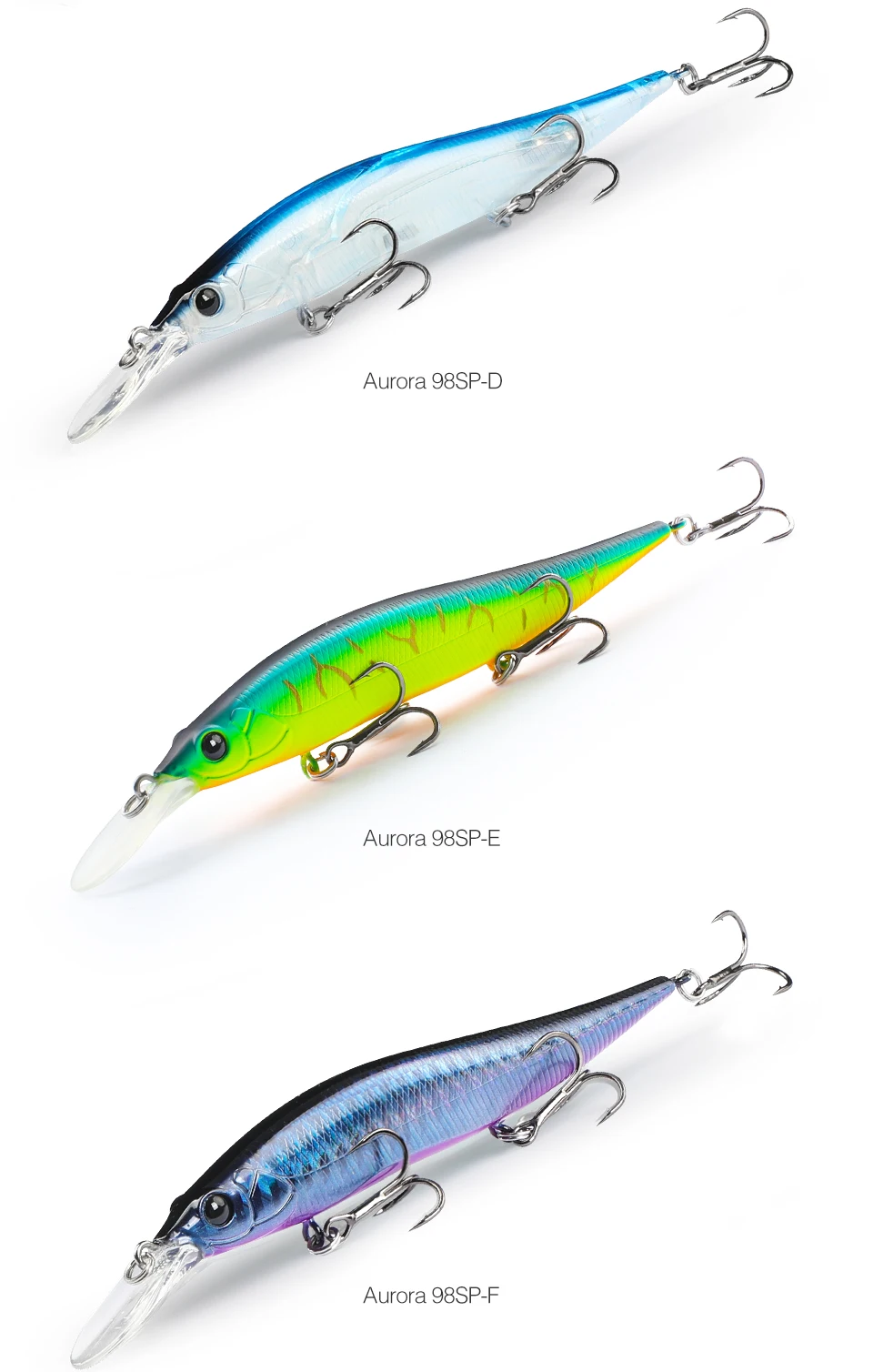 TSURINOYA 98mm 10g SP Tiefe Max 2,2m Suspending Minnow Jerkbait AURORA 98SP Gewicht Harter Köder Weitwurf Angelköder – Detail 18