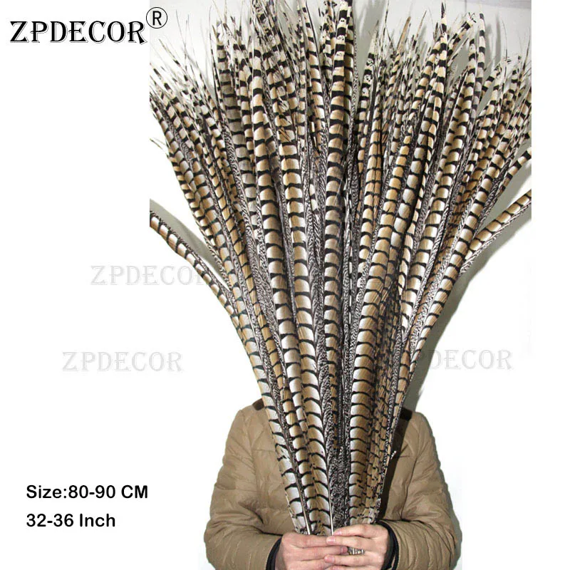 

ZPDECOR натуральные женские перья фазана 80-90 см/32-36 дюймов длинные птичьи перья для модных поделок DIY художественные украшения