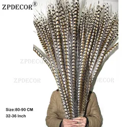 ZPDECOR Natural Lady Pheasant Feathers 80-90 cm/32-36 Inch Long Bird Plumes for Fashion Crafts DIY Artwork Decorations