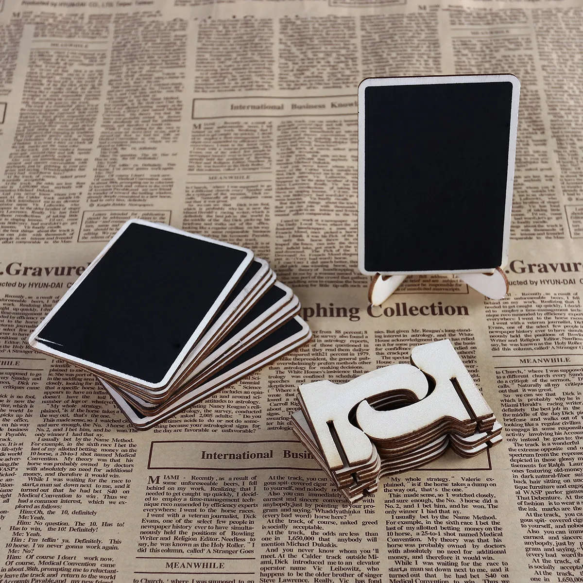 10Pcs Stand Up Mini Chalkboards Natural Wood Edge Small Blackboard for Party Decor Restaurant Price Tags Christmas Table Place