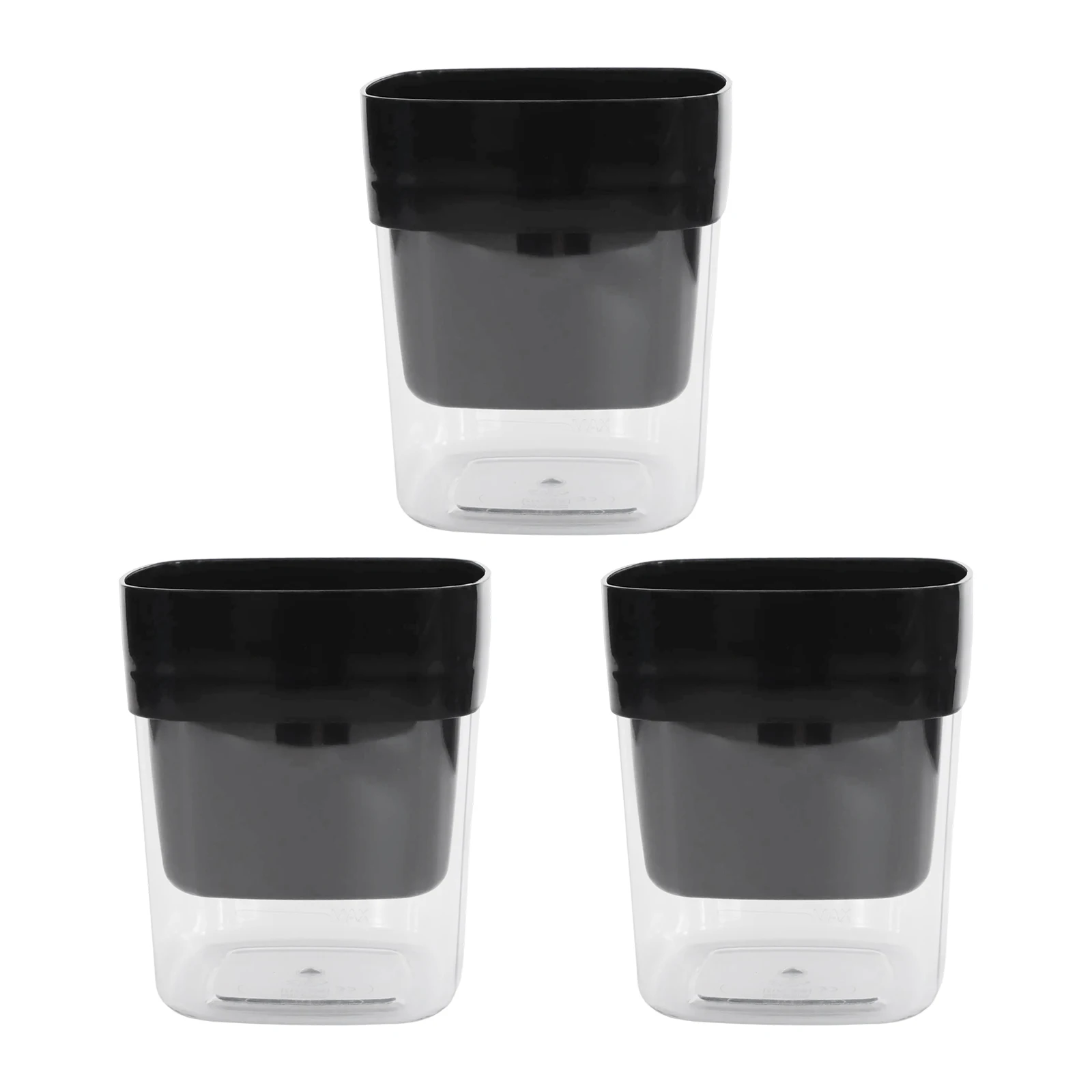 3PC Self Watering Flowerpots with Efficient Drainage System and See Through Reservoir for Better Gardening Results