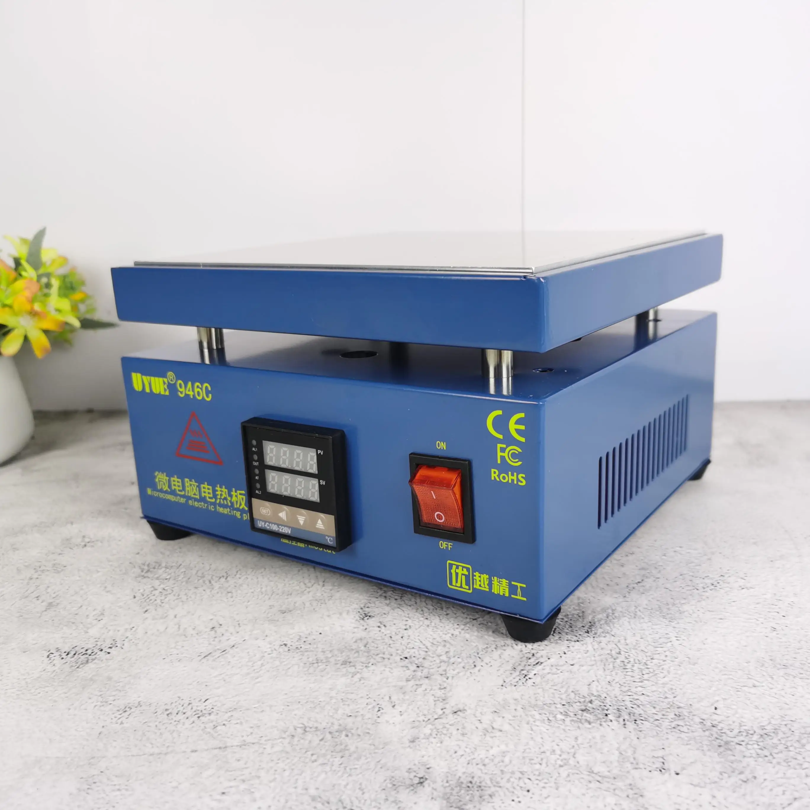 Uyue946c Elektronische Hete Plaat Verwarm Lcd Digitaal Display Voorverwarmingsstation Voor Pcb Smd Verwarming Telefoon Touchscreen Apart