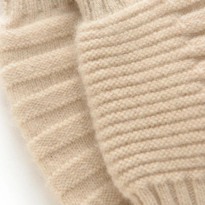 여성용 100% 캐시미어 무릎 보호대 니트 레그 워머 패셔너블하고 따뜻한 가을 겨울 무릎 커버