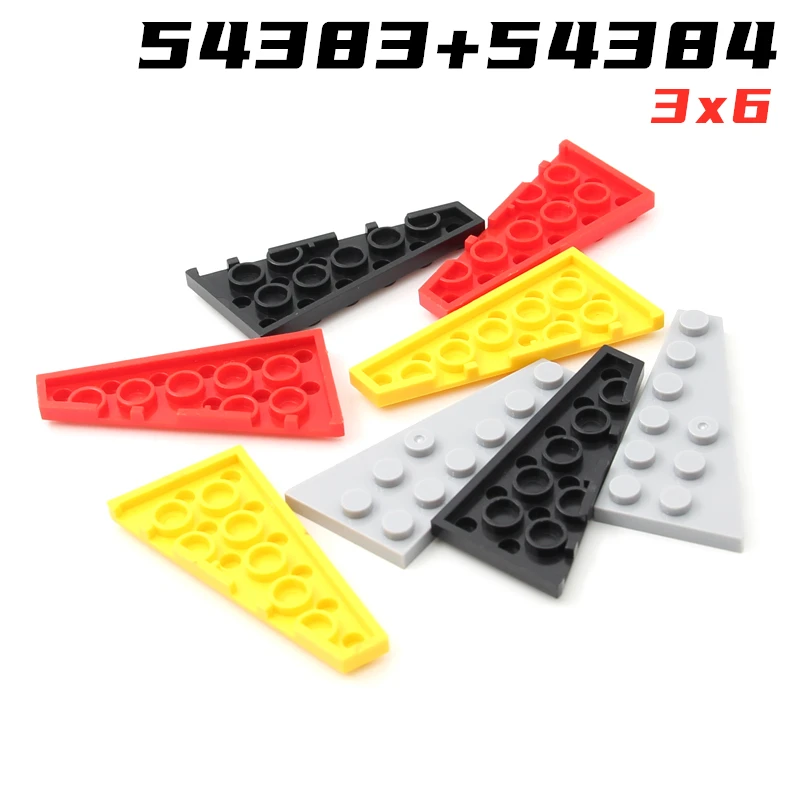 Rainbow Pig MOC Parts 54383 54384 Wedge Plate 6 x 3 Right + Left Bricks DIY Assmble Building Blocks Particle Kid Puzzle Toy Gift