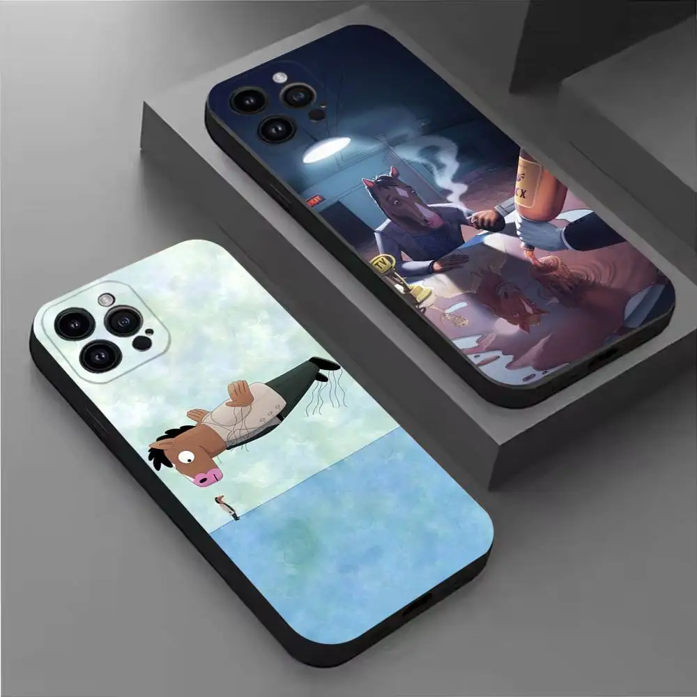 

Cool B-Bojack H-Horseman Phone Case For iPhone 16,15,14,13,12,11 Plus,Pro Max,XS,X,XR,SE,Mini,8,7,Soft Silicone Black Cover