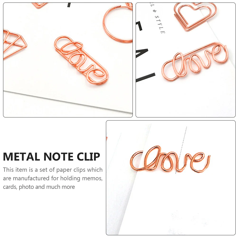 20 pezzi graffette per appunti clip per promemoria per libri clip per foto tono oro rosa per ufficio casa dormitorio decorazione di nozze porta note in metallo cancelleria