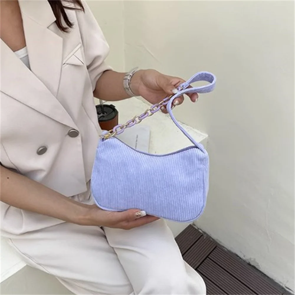 Sac à Main en Velours Côtelé pour Femme, Version Coréenne de Niche Ary Grill, 1 Pièce