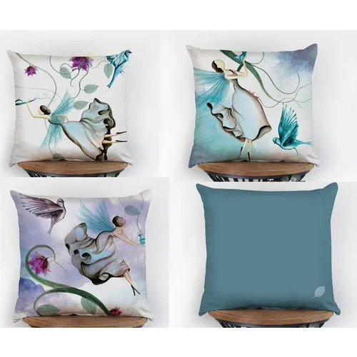 Jade Livaoğlu Home Custom Design Velvet Decorative 4'lü Filled Kombin Pillow decorate Case