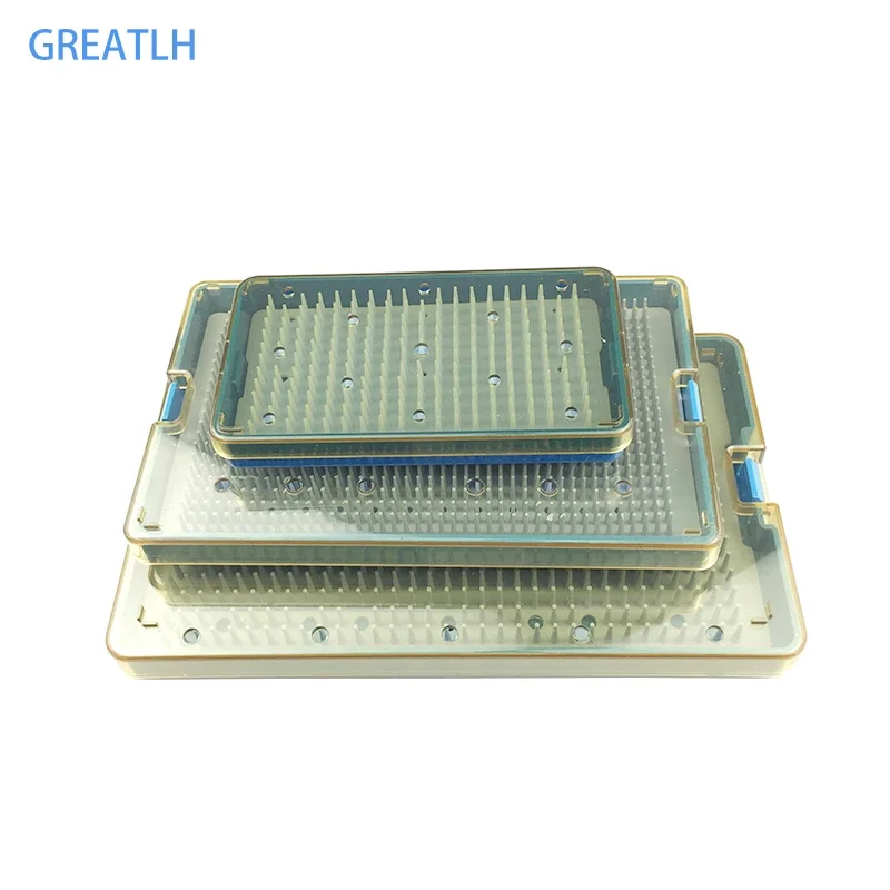 3 Types Medical Disinfection Box Surgery Sterilization Tray with A Silicone Ophthalmic/Dental Surgery Instruments 1pcs