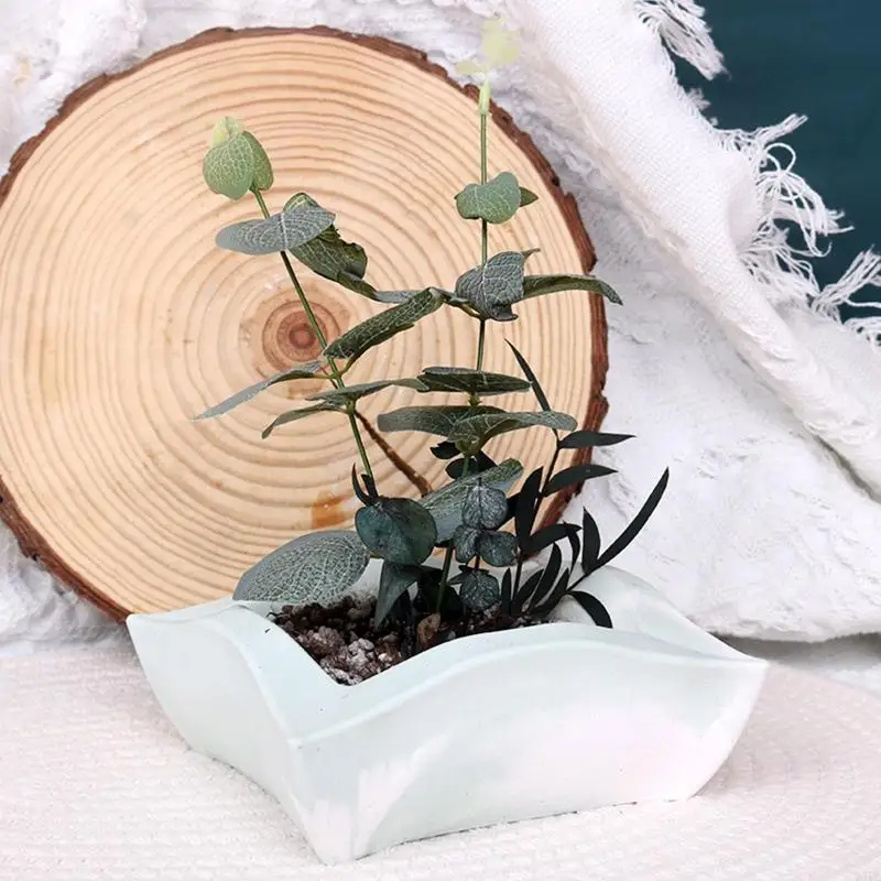 

Square Geometric Flowerpot Mold Silicone Resin Molds Ornament Silicone Mold for Making Plants Flower Pot