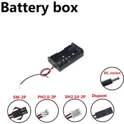 5 pièces bricolage 2x AA support de batterie boîte de rangement avec DC 5.5x2.1mm XH2.54 PH2.0 prise d'alimentation SM-2P