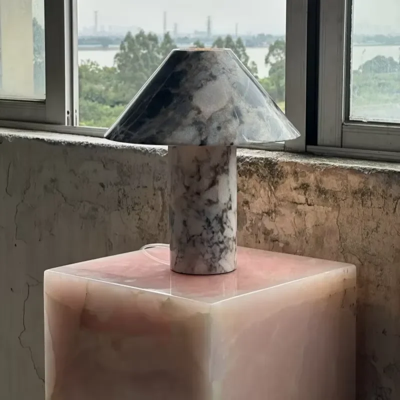 Modern Marble Table Lamp Simple Design Decor for Living Room Dining Room Bedroom Nightstand Light Fixture Home Decoration