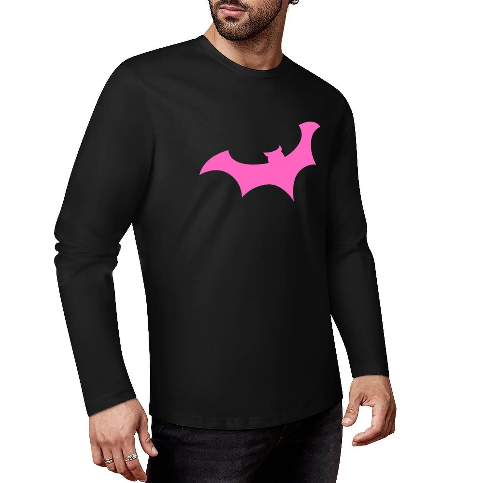 Pink Bat Long T-Shirt Sweatshirt Hippie Kleidung schnell trocknendes Shirt Herren T-Shirt