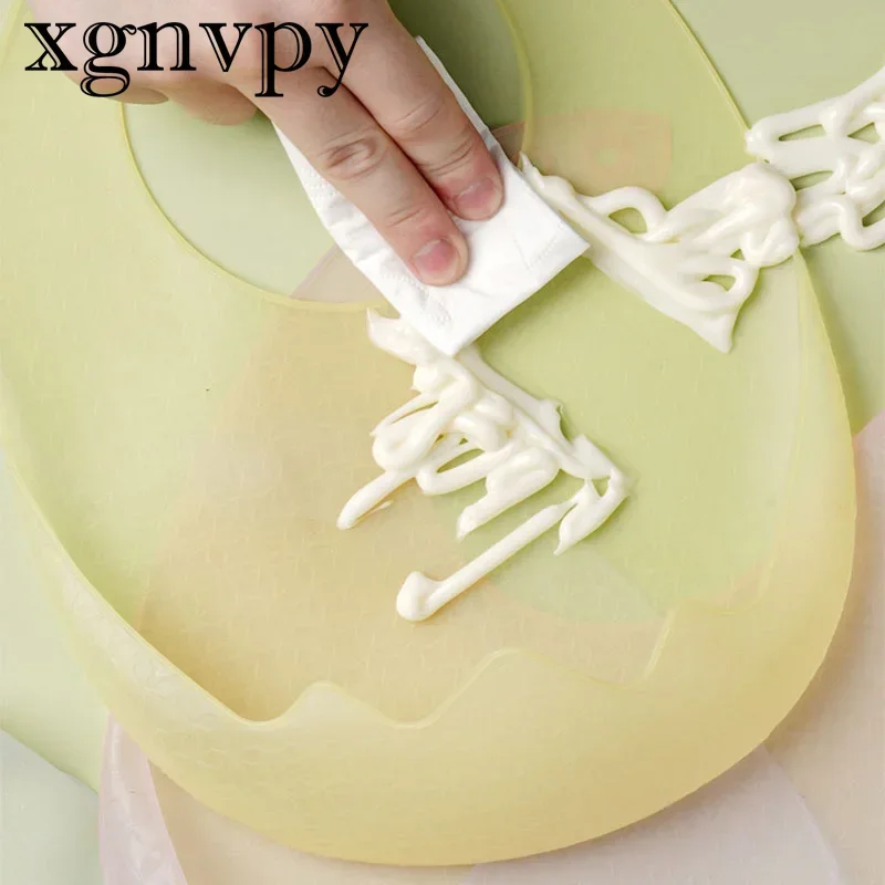 xgnvpy Silicone Bib Waterproof Saliva Baby Bibs for Baby Accessories Feeding Soft Aprons Baby Adjustable Burp Scarf