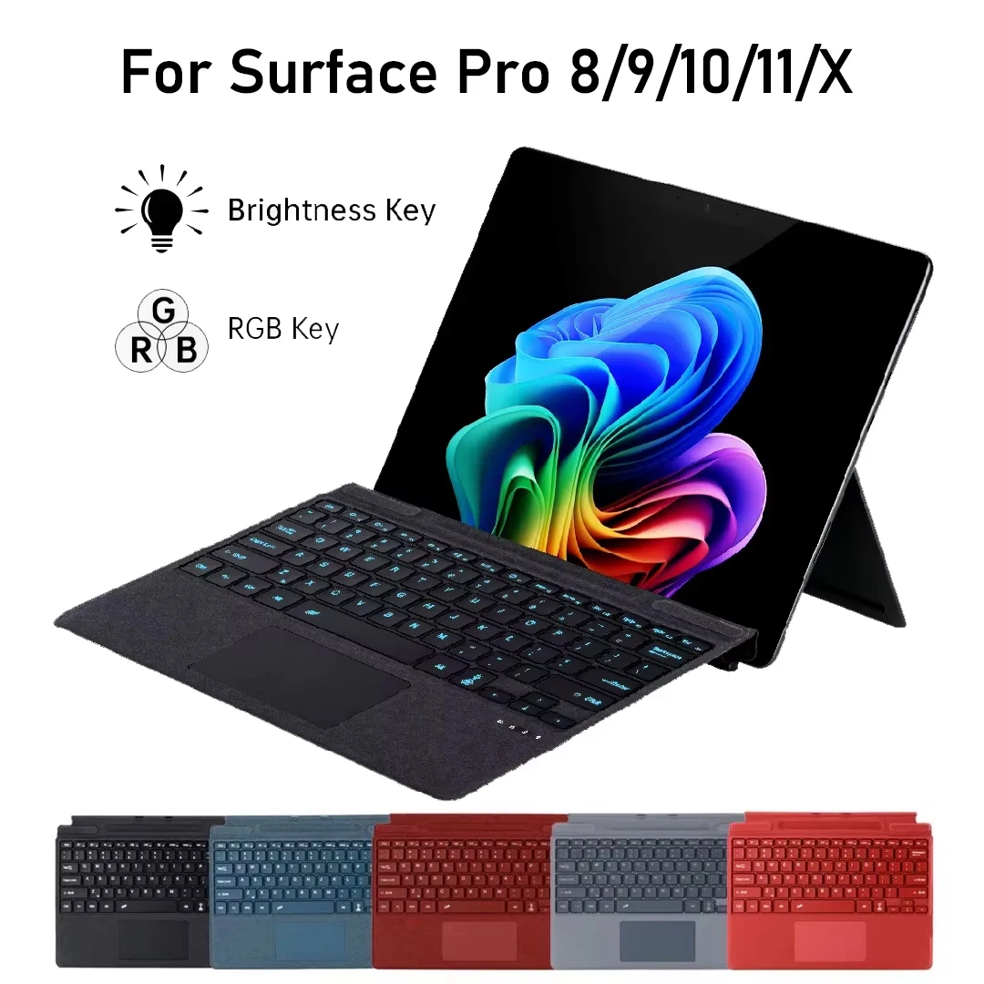 Bluetooth Keyboard For Microsoft Surface Pro 8/9/10/11/X 13'',Type Cover Keyboard Trackpad For Microsoft Surface Pro 8 9 10 11 X