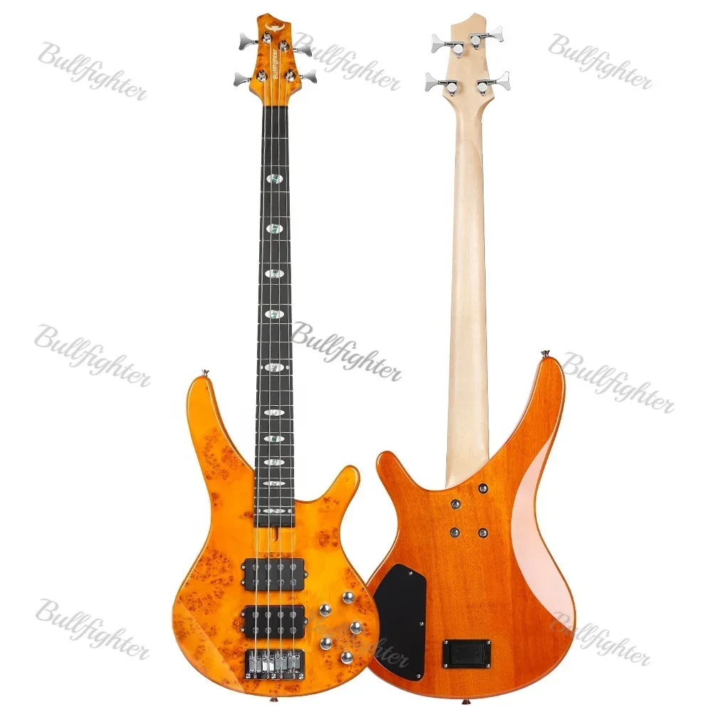 High Grade 4/ 5 strings Maple Burl Top solid body guitare Bass kit Affordable Fashion active Electric Bass Guitar