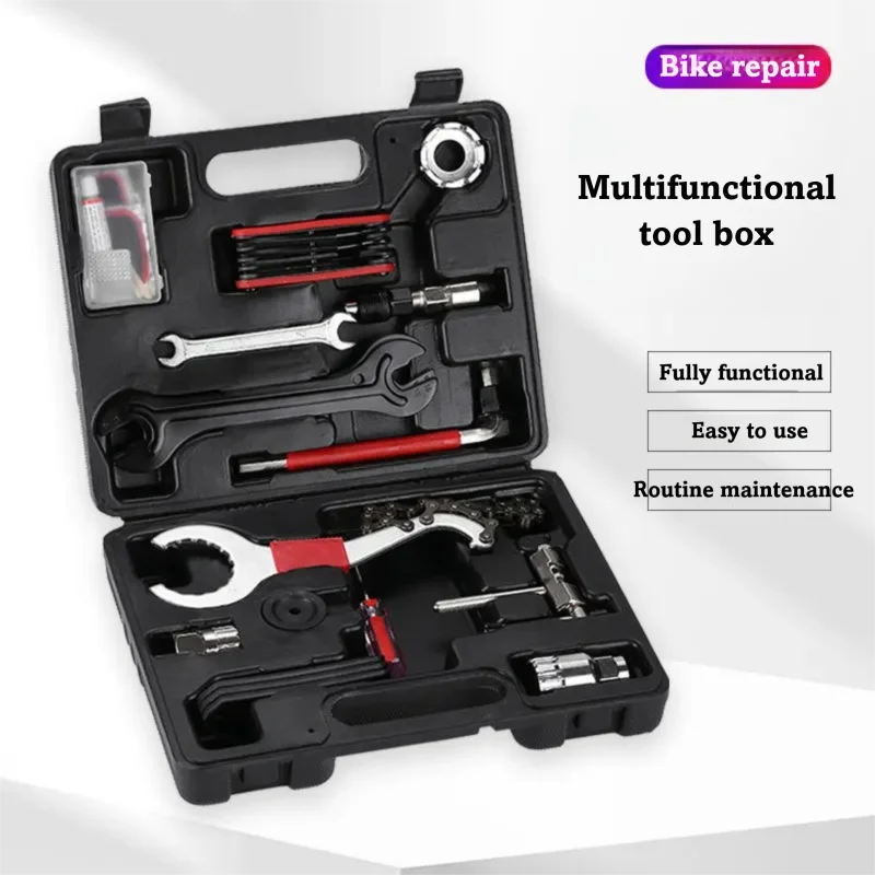 

Multi-Functional Bike Repair Tool Kit - Spoke Wrench Chain Breaker Cassette Bottom Bracket Remover for MTB Road Bike