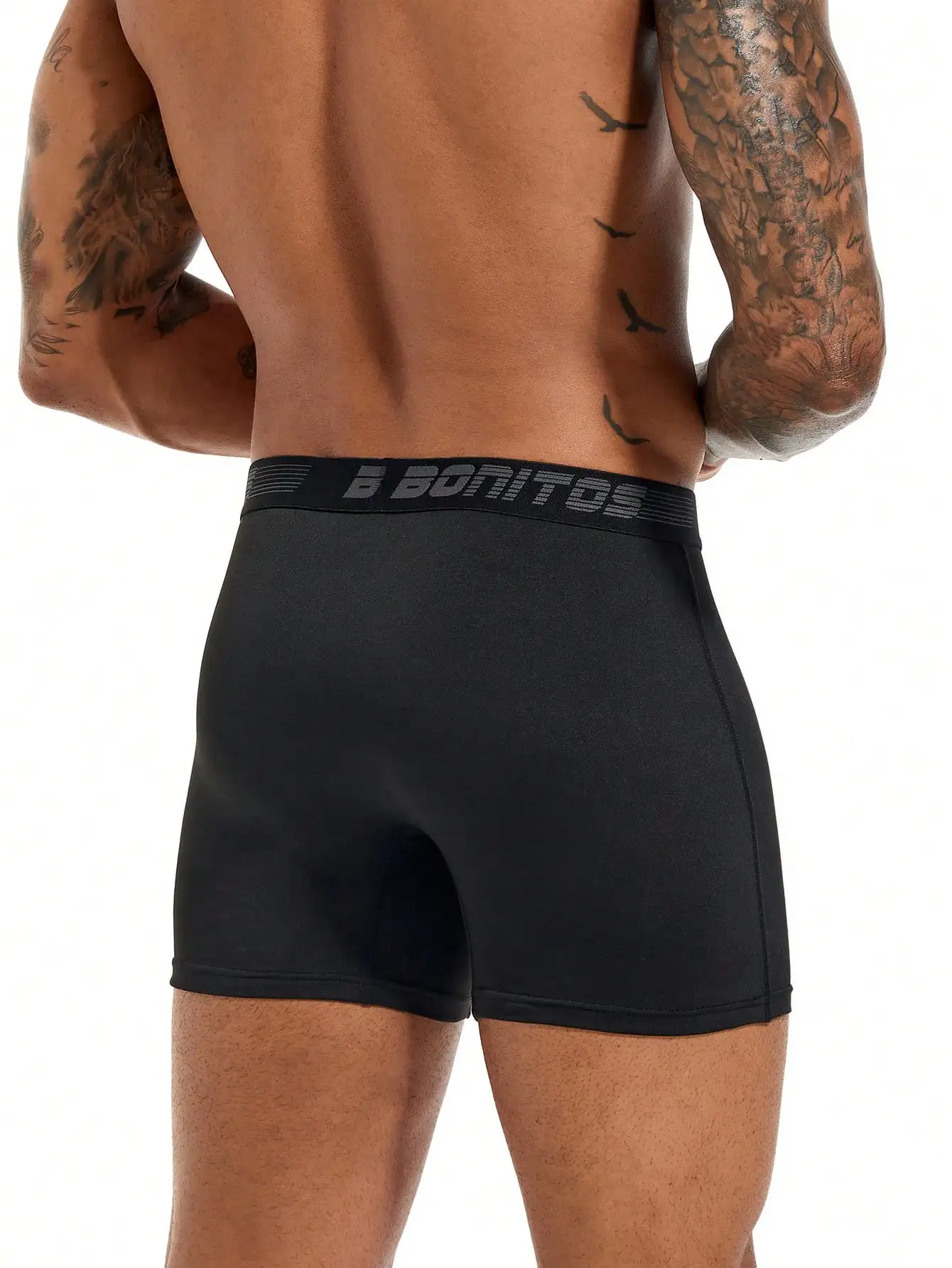 

6 Pcs Men's Stretch Boxer Briefs With Letter Print Waistband Plus Size M-3XL