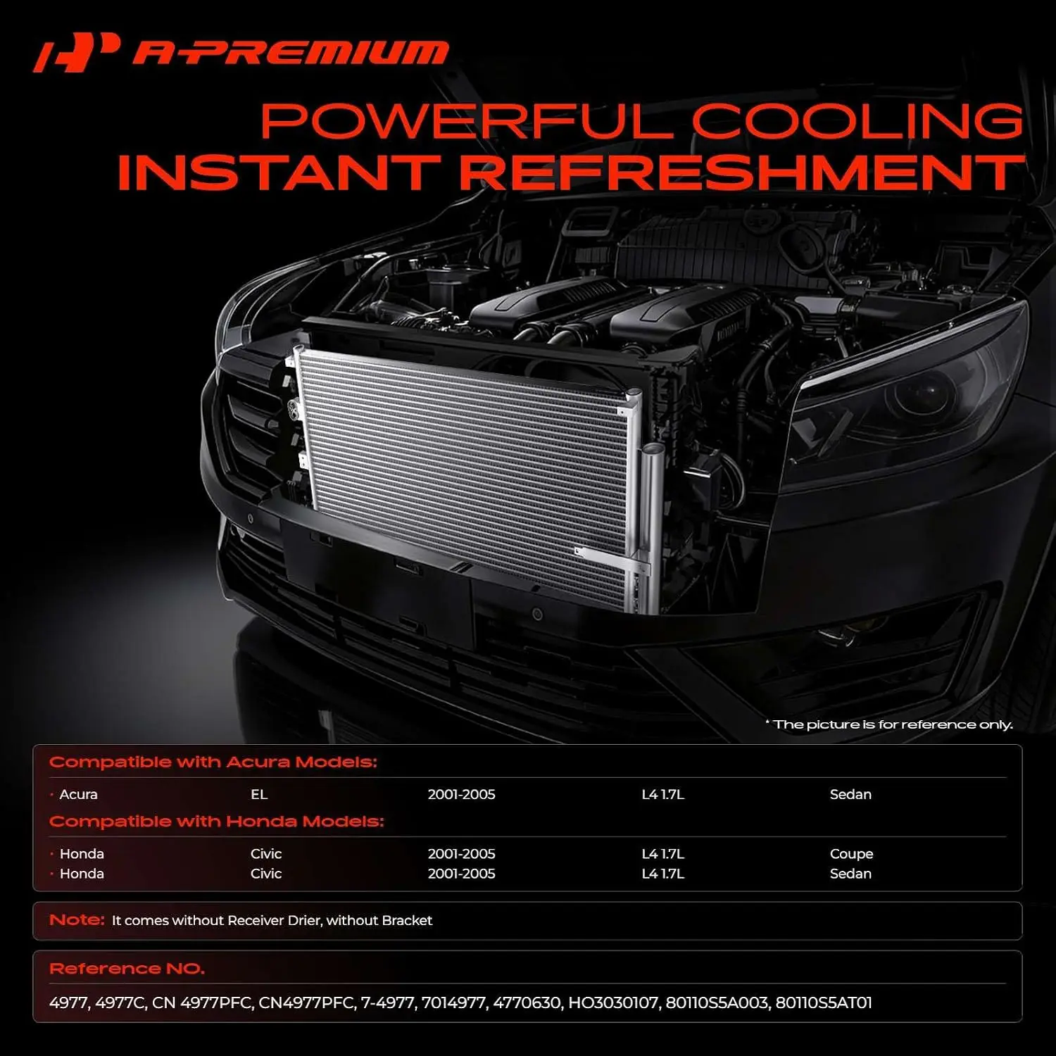 Air Conditioning Condenser Compatible with Honda & Acura