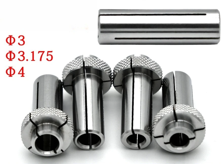 Spindle Collet Reducer Sleeve 6mm to 4mm/3.175mm Adapter for PCB Engraver & Vertical Key Cutting Machine