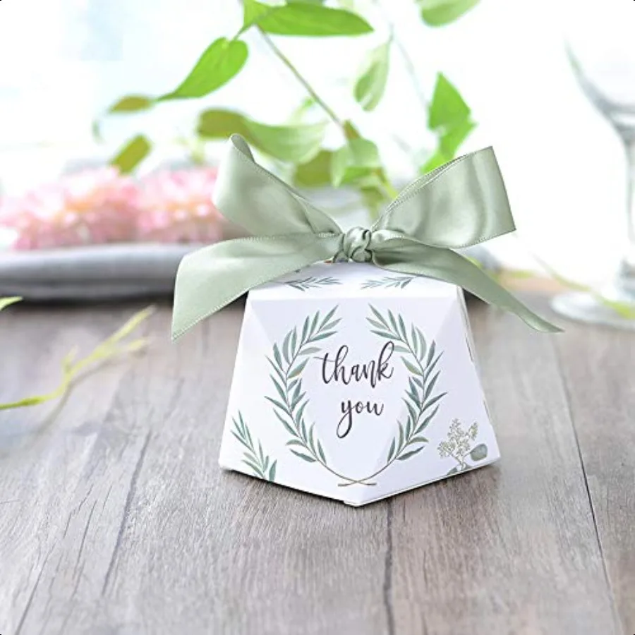 Cajas de dulces de papel verde 50 piezas