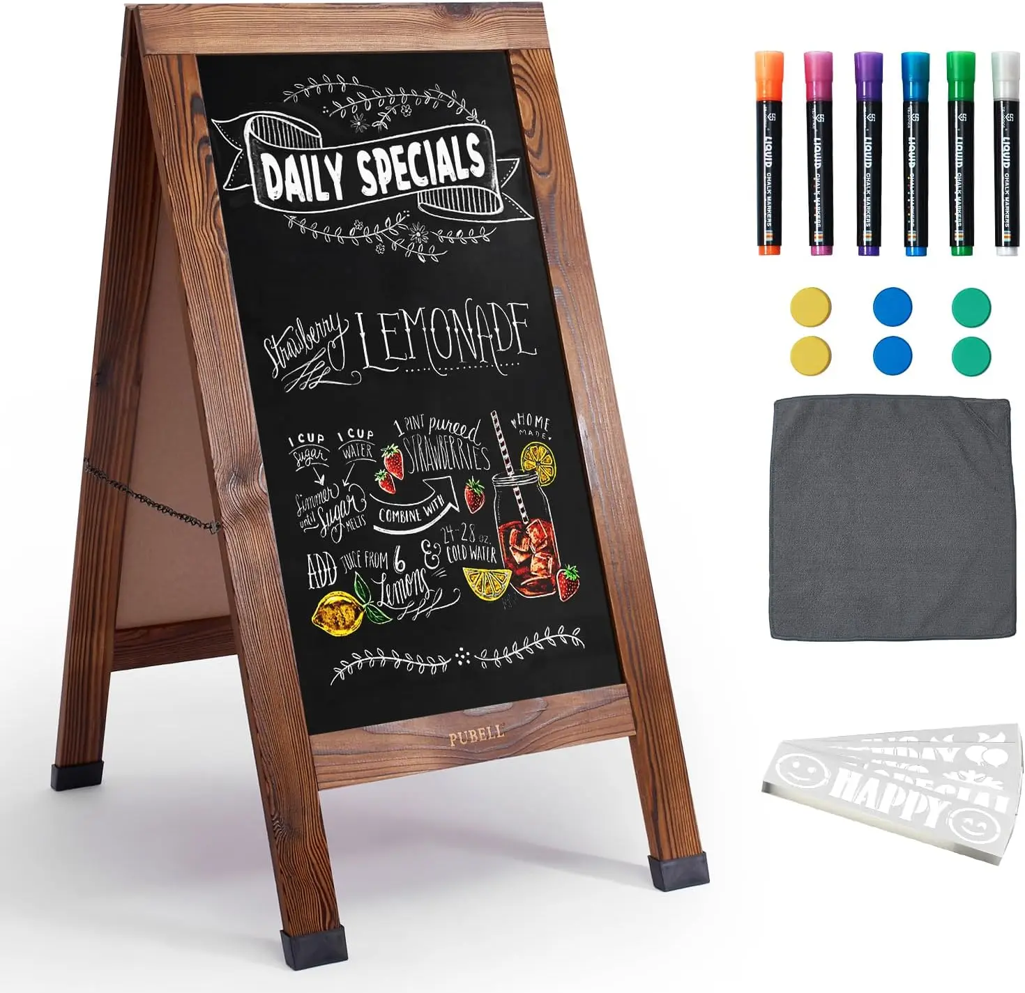 

Large Magnetic Chalkboard Sign 40x20 Inches Double-Sided Outdoor Easel for Cafe Restaurant Shop Wedding Party Business Display