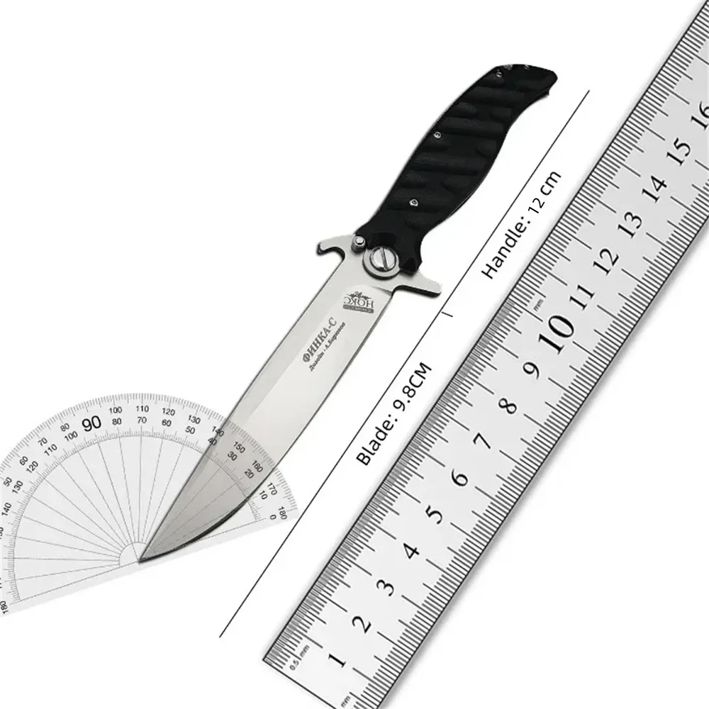 Russian HOKC D2 Blade Comfort G10 Grip Folding Knife Ball Bearing Outdoor Survival Hunting Camping Tactical Knives for Men