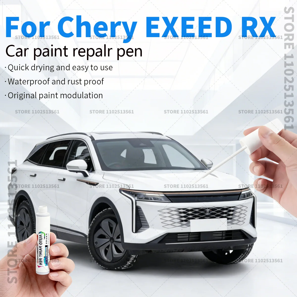 

Ручка-корректор для ремонта автомобильной краски Chery EXEED RX (черный, слоновая кость, белый, зеленый попугай, синий, серый) – средство для удаления царапин, аксессуары для авто DIY